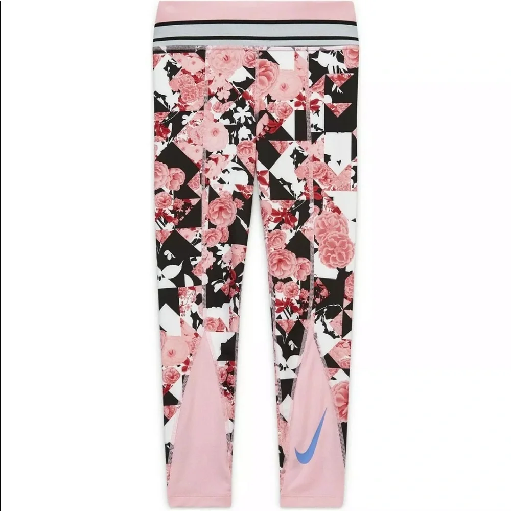 The Nike One Tight Fit Girls Floral Leggings NWT